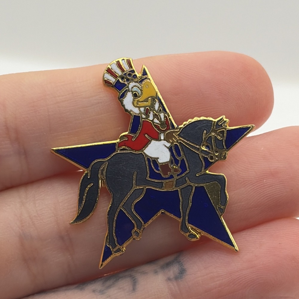 1984 Los Angeles Olympics Sam The Eagle Star Equestrian‎ Horse Lapel Hat Pin